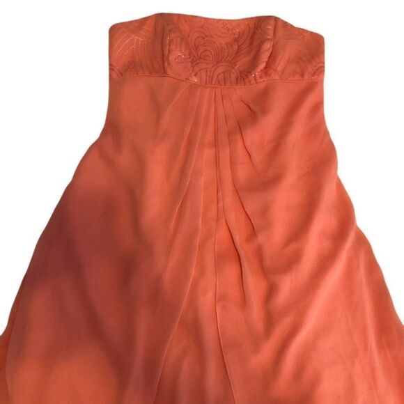 David’s Bridal Party or Going Out Strapless Coral Dress - Picture 1 of 10